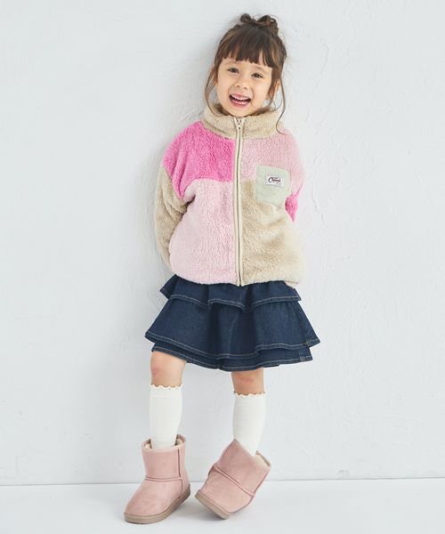 페어마논 키즈 자켓 일본 pairmanon 아동복 마슈마로 후리스 배색 블루종 플리스 4컬러