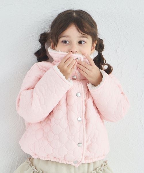 페어마논 키즈 자켓 일본 pairmanon 아동복 마슈마로 보아 하트 퀼팅 블루종 2컬러