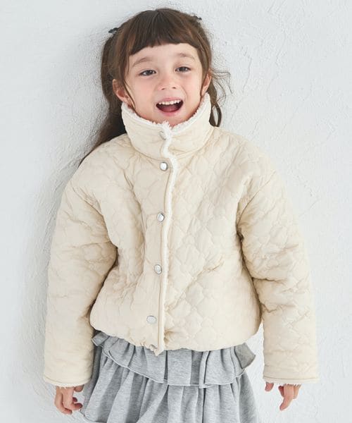 페어마논 키즈 자켓 일본 pairmanon 아동복 마슈마로 보아 하트 퀼팅 블루종 2컬러