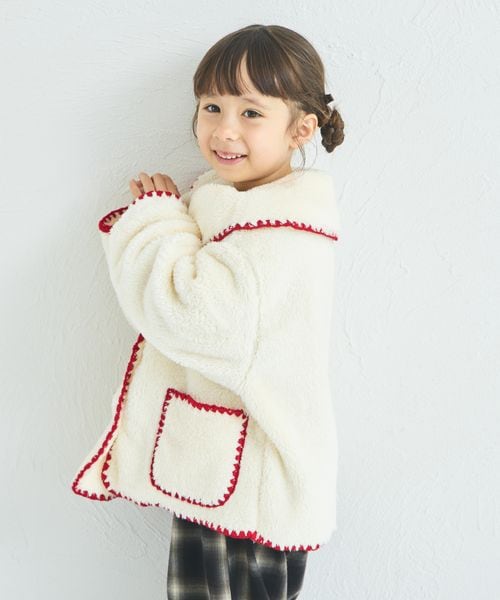 페어마논 키즈 자켓 일본 pairmanon 아동복 마슈마로 배색 스티치 보아 재킷 3컬러