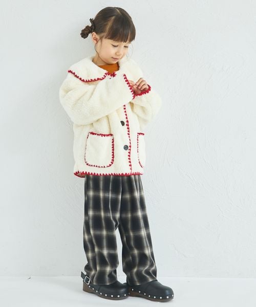 페어마논 키즈 자켓 일본 pairmanon 아동복 마슈마로 배색 스티치 보아 재킷 3컬러