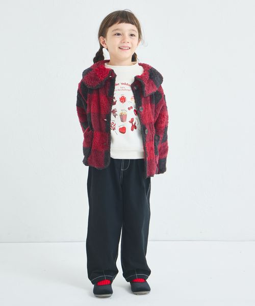 페어마논 키즈 자켓 일본 pairmanon 아동복 마슈마로 배색 스티치 보아 재킷 3컬러