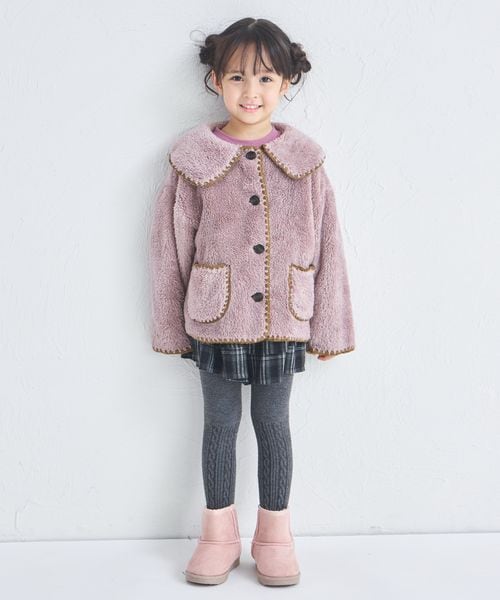 페어마논 키즈 자켓 일본 pairmanon 아동복 마슈마로 배색 스티치 보아 재킷 3컬러