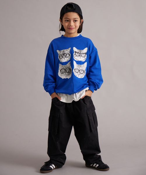 페어마논 키즈 티셔츠 일본 pairmanon 아동복 고양이 프린트 맨투맨 5컬러