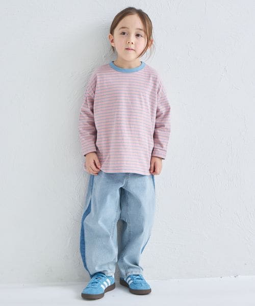 페어마논 키즈 티셔츠 일본 pairmanon 아동복 투톤 디자인 스트라이프 긴팔티 4컬러