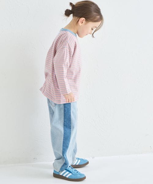 페어마논 키즈 티셔츠 일본 pairmanon 아동복 투톤 디자인 스트라이프 긴팔티 4컬러