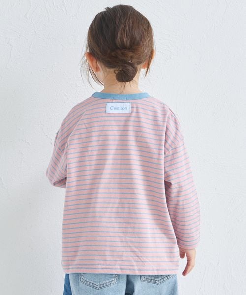 페어마논 키즈 티셔츠 일본 pairmanon 아동복 투톤 디자인 스트라이프 긴팔티 4컬러