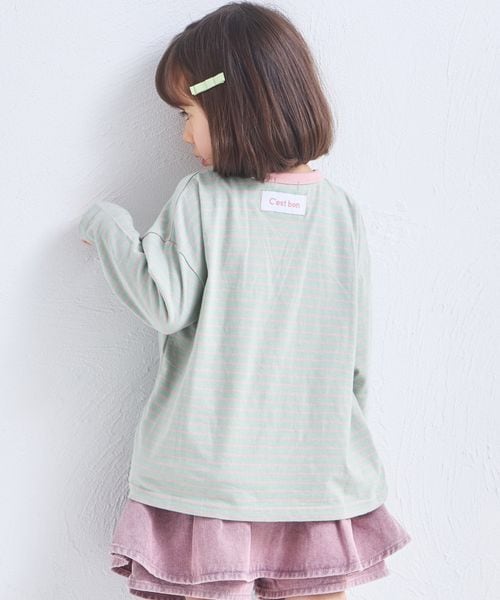 페어마논 키즈 티셔츠 일본 pairmanon 아동복 투톤 디자인 스트라이프 긴팔티 4컬러