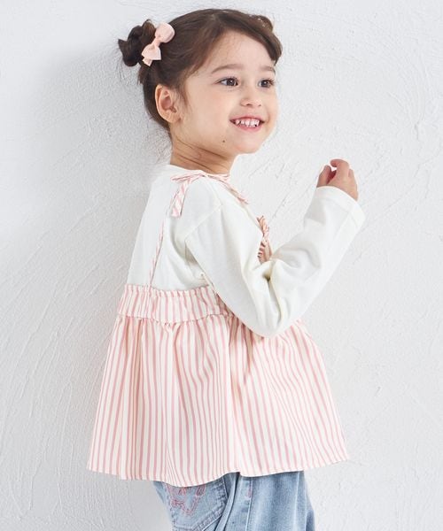 페어마논 키즈 티셔츠 일본 PAIRMANON 레이어드 리본 민소매 론티 3컬러