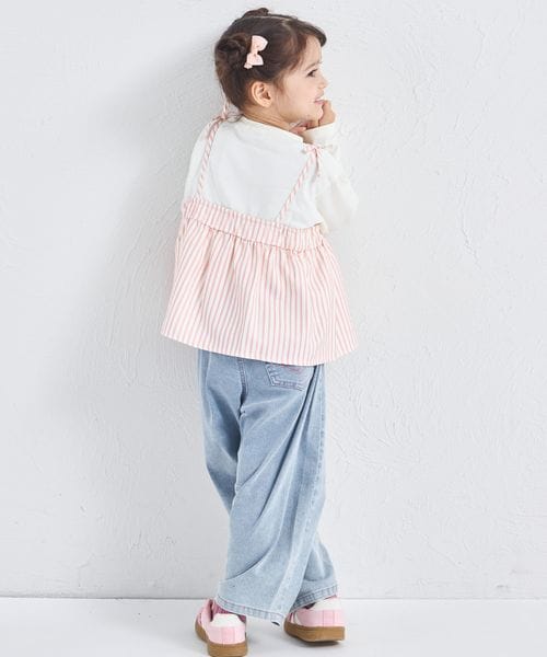 페어마논 키즈 티셔츠 일본 PAIRMANON 레이어드 리본 민소매 론티 3컬러