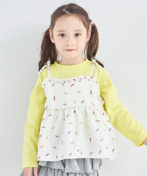 페어마논 키즈 티셔츠 일본 PAIRMANON 레이어드 리본 민소매 론티 3컬러