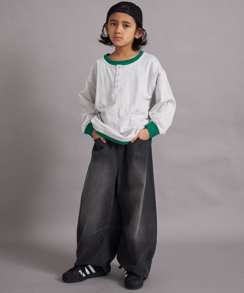 페어마논 키즈 티셔츠 일본 pairmanon 아동복 레이어드 헨리넥 긴팔티 4컬러