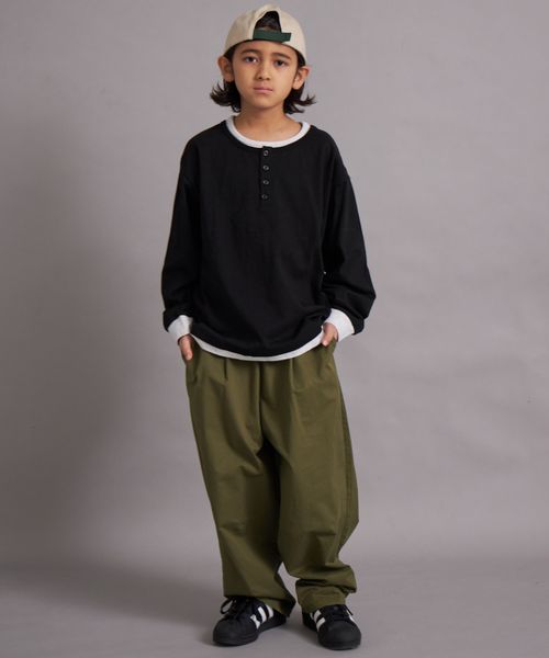 페어마논 키즈 티셔츠 일본 pairmanon 아동복 레이어드 헨리넥 긴팔티 4컬러