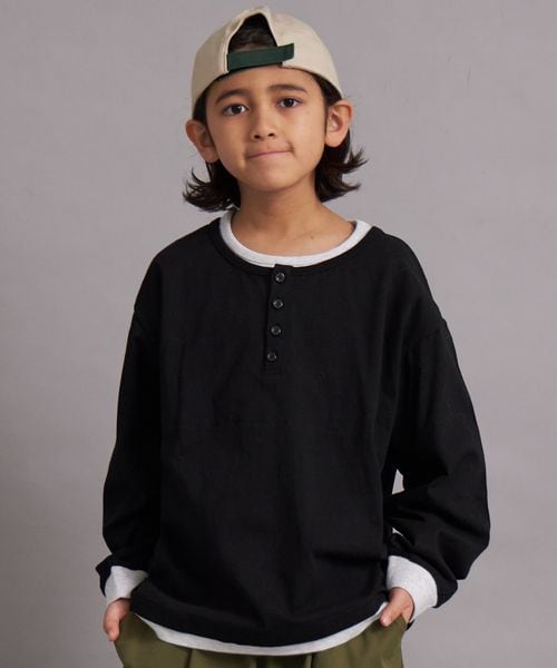 페어마논 키즈 티셔츠 일본 pairmanon 아동복 레이어드 헨리넥 긴팔티 4컬러