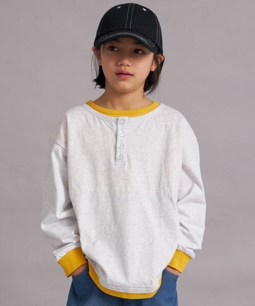 페어마논 키즈 티셔츠 일본 pairmanon 아동복 레이어드 헨리넥 긴팔티 4컬러