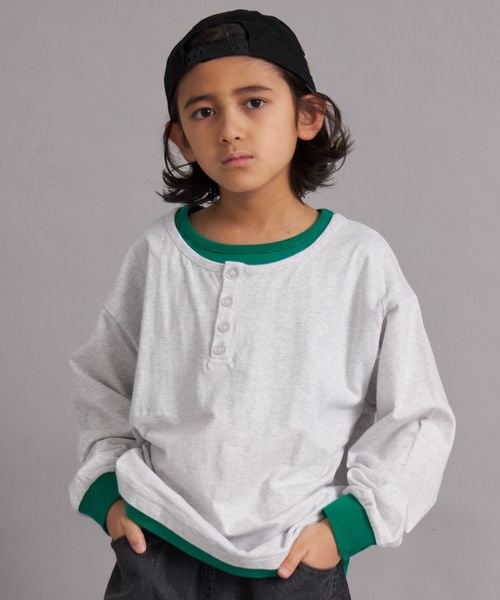 페어마논 키즈 티셔츠 일본 pairmanon 아동복 레이어드 헨리넥 긴팔티 4컬러