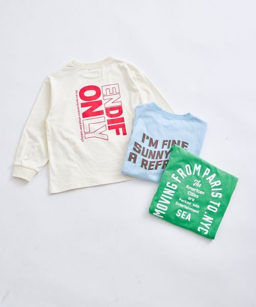 페어마논 키즈 티셔츠 일본 PAIRMANON 어소트 백 로고 긴팔티 3컬러