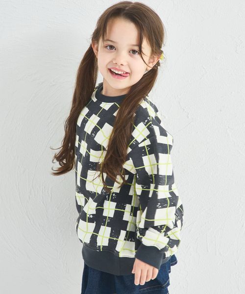 페어마논 키즈 티셔츠 일본 pairmanon 아동복 기모 체크무늬 맨투맨 2컬러