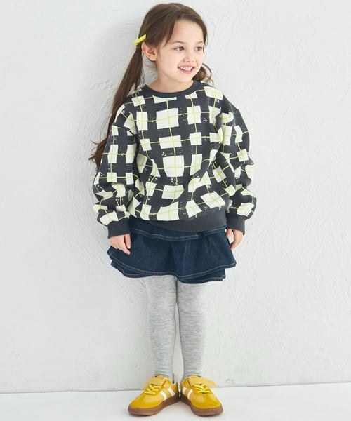 페어마논 키즈 티셔츠 일본 pairmanon 아동복 기모 체크무늬 맨투맨 2컬러