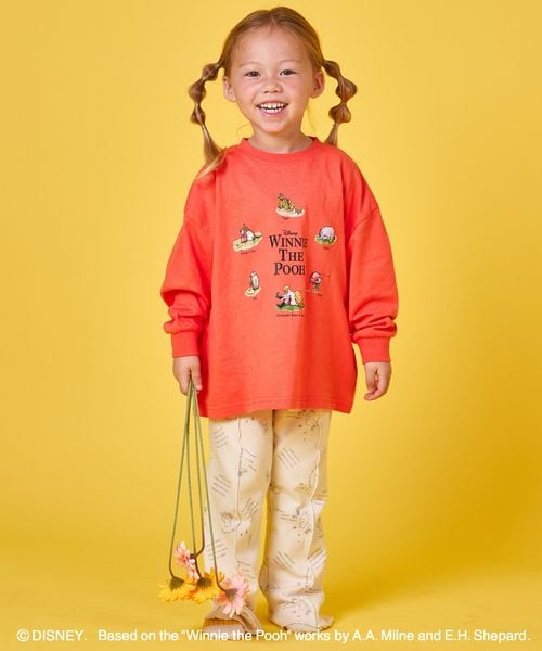 페어마논 키즈 티셔츠 일본 PAIRMANON 디즈니 곰돌이 푸 프린트 긴팔티 3컬러