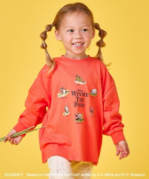 페어마논 키즈 티셔츠 일본 PAIRMANON 디즈니 곰돌이 푸 프린트 긴팔티 3컬러