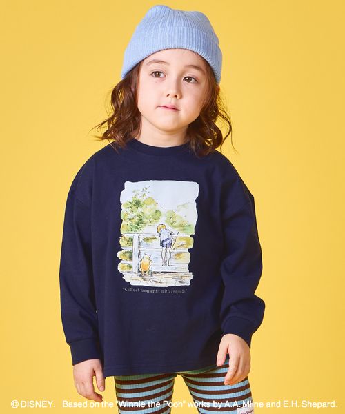 페어마논 키즈 티셔츠 일본 PAIRMANON 디즈니 곰돌이 푸 프린트 긴팔티 3컬러