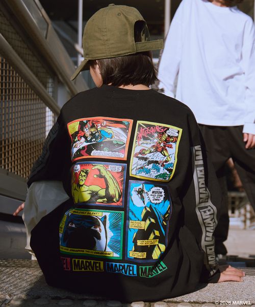 페어마논 키즈 티셔츠 일본 PAIRMANON STREET 긴팔티 마블 백프린트 4컬러