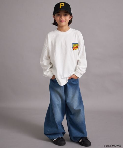 페어마논 키즈 티셔츠 일본 PAIRMANON STREET 긴팔티 자수 마블 백프린트 4컬러