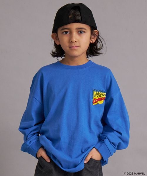 페어마논 키즈 티셔츠 일본 PAIRMANON STREET 긴팔티 자수 마블 백프린트 4컬러