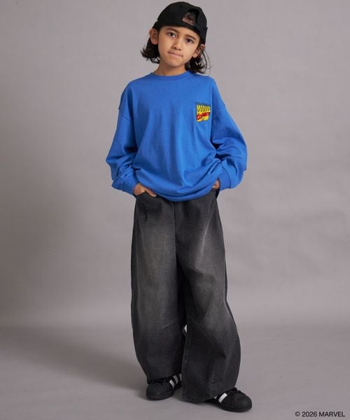 페어마논 키즈 티셔츠 일본 PAIRMANON STREET 긴팔티 자수 마블 백프린트 4컬러