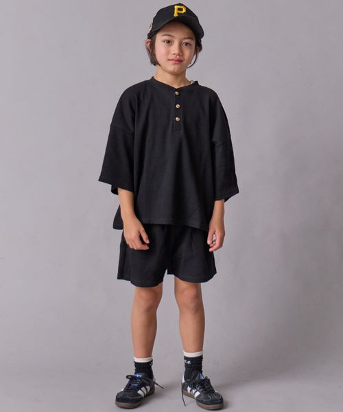 페어마논 키즈 셋업 일본 PAIR MANON 헨리넥 티셔츠 반바지 세트 4컬러