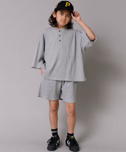페어마논 키즈 셋업 일본 PAIR MANON 헨리넥 티셔츠 반바지 세트 4컬러