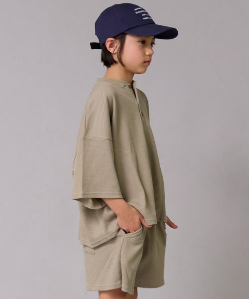 페어마논 키즈 셋업 일본 PAIR MANON 헨리넥 티셔츠 반바지 세트 4컬러