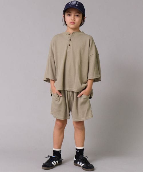 페어마논 키즈 셋업 일본 PAIR MANON 헨리넥 티셔츠 반바지 세트 4컬러