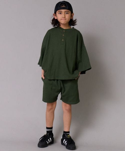 페어마논 키즈 셋업 일본 PAIR MANON 헨리넥 티셔츠 반바지 세트 4컬러