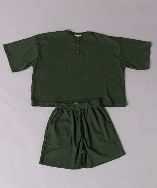 페어마논 키즈 셋업 일본 PAIR MANON 헨리넥 티셔츠 반바지 세트 4컬러