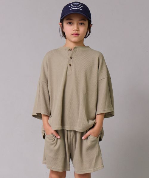 페어마논 키즈 셋업 일본 PAIR MANON 헨리넥 티셔츠 반바지 세트 4컬러