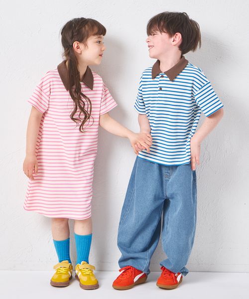 페어마논 키즈 티셔츠 일본 PAIR MANON 반팔티 폴로 스트라이트 3컬러