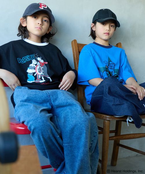 페어마논 키즈 티셔츠 일본 PAIR MANON 뽀빠이 프록키 올리브 프린트 4컬러