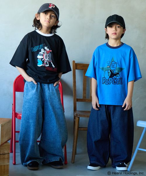페어마논 키즈 티셔츠 일본 PAIR MANON 뽀빠이 프록키 올리브 프린트 4컬러