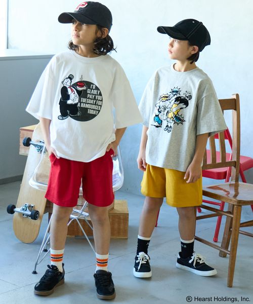 페어마논 키즈 티셔츠 일본 PAIR MANON 뽀빠이 프록키 올리브 프린트 4컬러