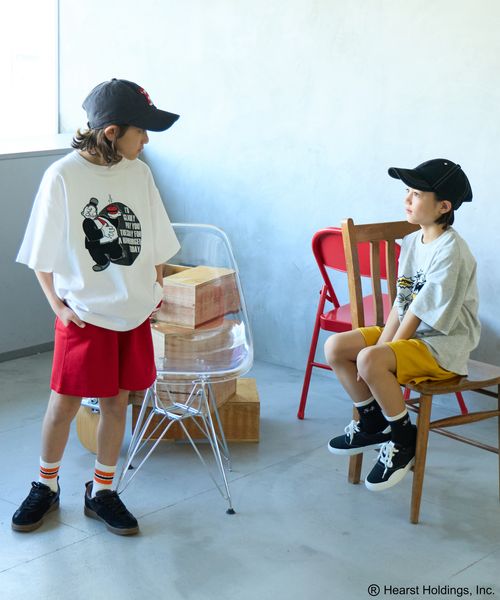 페어마논 키즈 티셔츠 일본 PAIR MANON 뽀빠이 프록키 올리브 프린트 4컬러