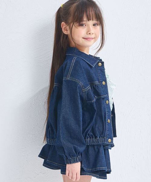 페어마논 키즈 자켓 일본 PAIR MANON 걸스 프릴 데님 재킷 2컬러