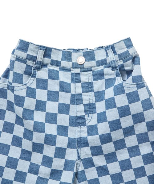 페어마논 키즈 바지 일본 PAIRMANON 반바지 체커 데님 하프 팬츠 2컬러