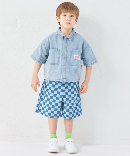 페어마논 키즈 셔츠 일본 PAIRMANON 데님 반팔 디자인 2컬러