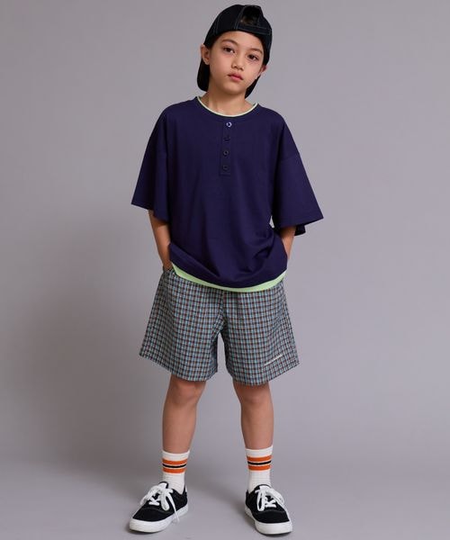 페어마논 반팔 일본 아동복 헨리넥 레이어드풍 티셔츠 4컬러