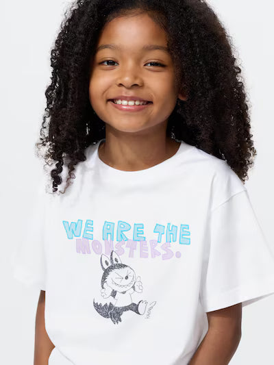 유니클로 키즈 티셔츠 일본 반팔티 UT 팝마트 유티 위아더 몬스터 화이트