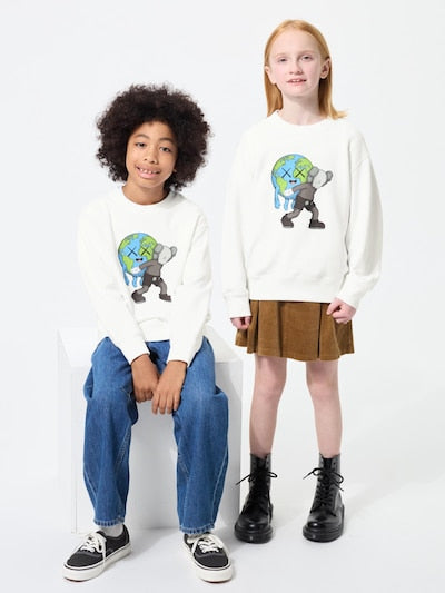 เสื้อยืดสเวตเชิ้ตพิมพ์ลายลับ Uniqlo Kids แขนยาว ลาย Mario Kart World (ญี่ปุ่น) 491378