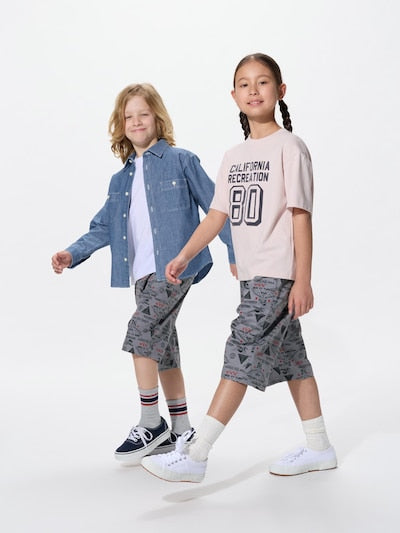 유니클로 바지 일본 UNIQLO 마인크래프트 코튼 스테테코 487659 그레이