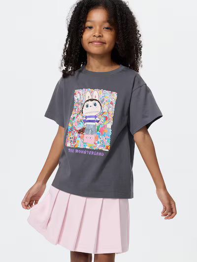 유니클로 키즈 티셔츠 일본 반팔티 UT 팝마트 걸스 유티 그레이